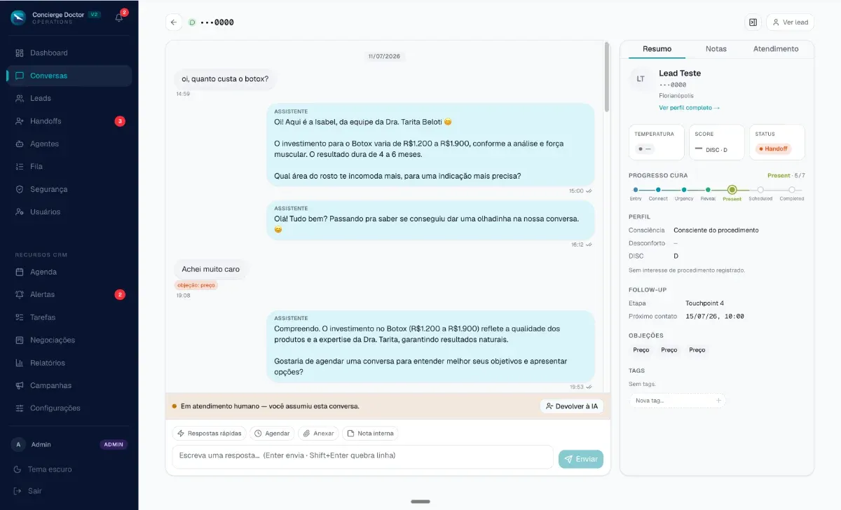 Agent conversation view